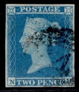 GB QV SG13, 2d pale blue, USED. Cat £110. NH