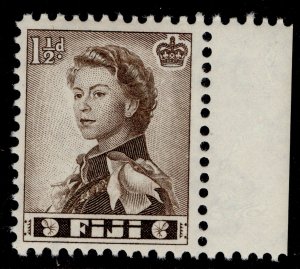 FIJI QEII SG282, 1½d sepia, NH MINT.