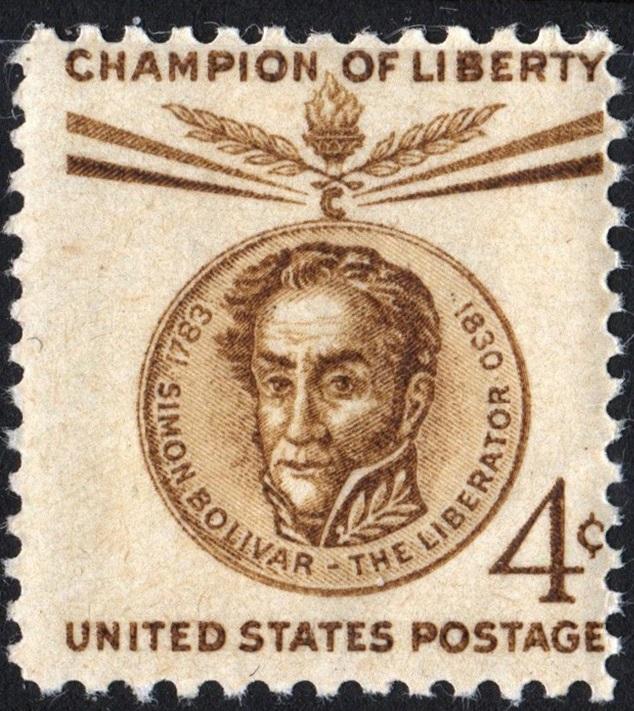 SC#1110 4¢ Champion of Liberty: Simon Bolivar (1958) MNH