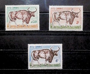 1964 Cambodia Wild Animal Protection Kouprey Forest Ox MNH** Set A25P17F17548-