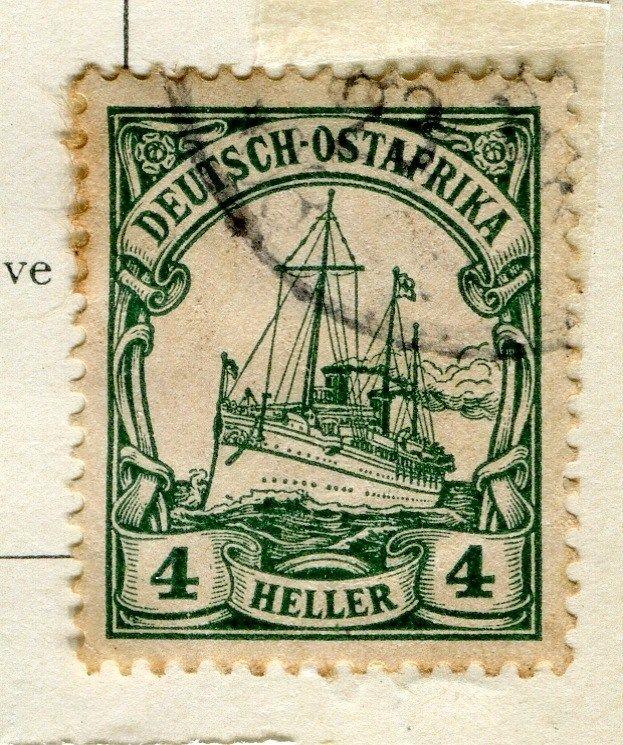 GERMAN EAST AFRICA;  1906 early Wmk. issue fine used 4h. value