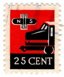 (I.B) Netherlands Railway : Letter Stamp 25c