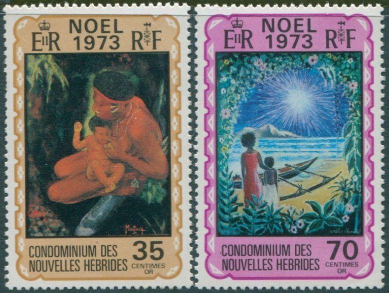 New Hebrides French 1973 SGF197-F198 Christmas set MNH