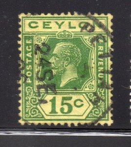 Ceylon 1920s GV Early Issue Fine Used 15c. 230463