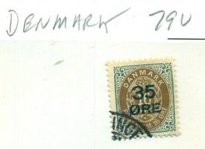 DENMARK #79, Used, Scott $50.00