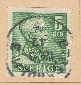 1940-42 A5P56F69 Sweden Perf 12 1/2 Green 5o Used-