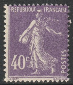 France Scott 179 - SG418a, 1927 Sower 40c MH*