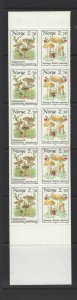 Norway #885a  (1987 Mushroom booklet) VFMNH CV $15.00