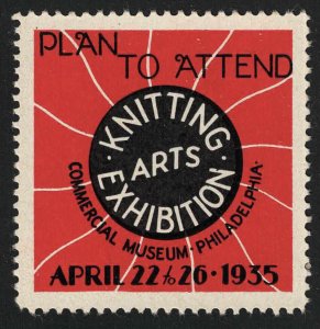 Plan To Attend 1935 Knitting Arts Exhibition Poster Stamp - Philadelphia, PA