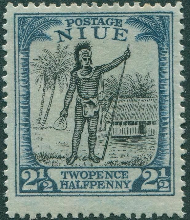 Niue 1925 SG46 2½d black and blue Rarotongan Chief MLH