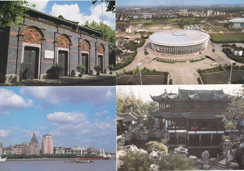 Shanghai China 1987 views of  shanghai  stationary stamped post card set r20166