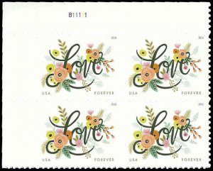 PCBstamps   US #5255 PB $1.96(4x{49c})Love Flourishes, B1, MNH, (PB-1)