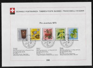 Switzerland B434-B438 1975 Pro Juven PTT Collection Sheet FD
