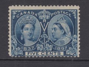 Canada Sc 54 MLH. 1897 5c deep blue Queen Victoria Jubilee