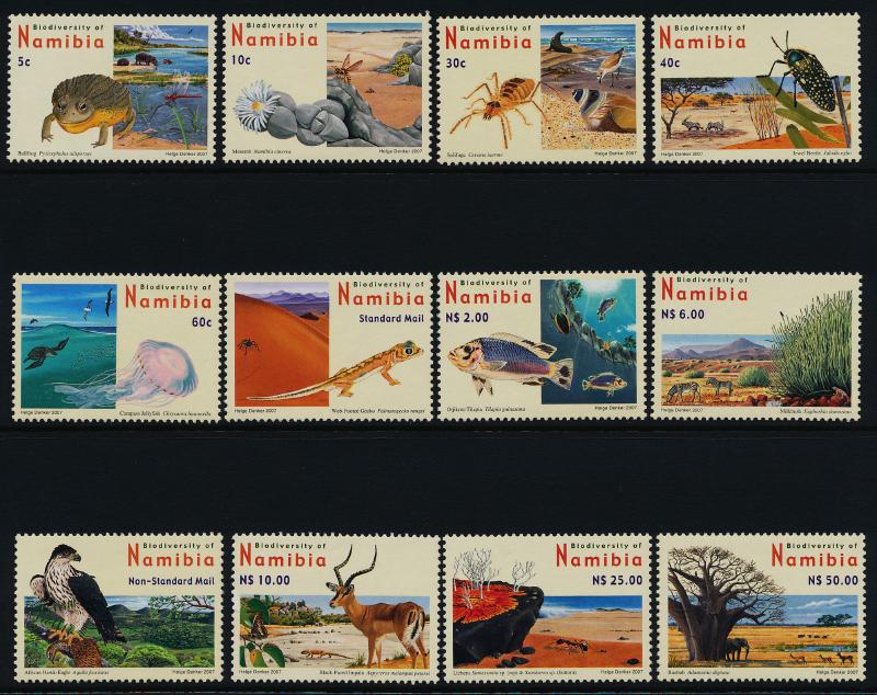Namibia 1104-15 MNH Beetles, Frog, Gecko, Eagle, Trees, Animals, Insects, Fish