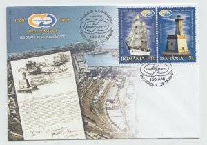 2009 ROMANIA COVER SHIP Lighthouse Leuchtturm Phare Constanta BLACK SEA Tomyris