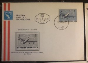 1968 Vienna Austria 5 First Day Cover FDC International Airmail Exhibition Lot