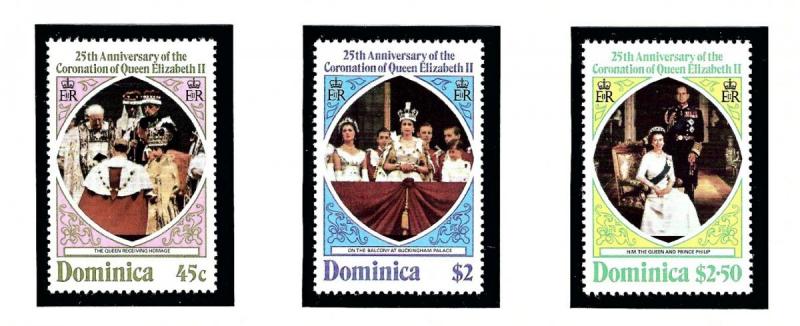 Dominica 570-72 MNH 1978 QEII Silver Jubilee