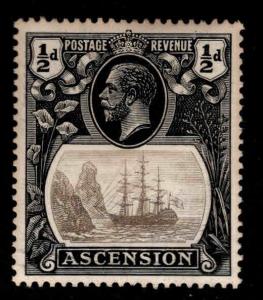 ASCENSION  Scott 10 MH* KGV Ship stamp