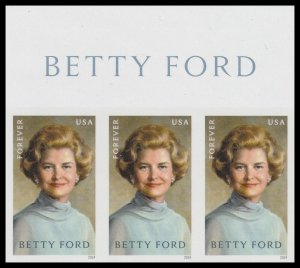 US 5852a Betty Ford imperf NDC header strip 3 MNH 2024