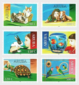 Aruba 2018 MNH Stamps Scott 609-614 Animals House Pets Birds Cats Dogs Fish Turt