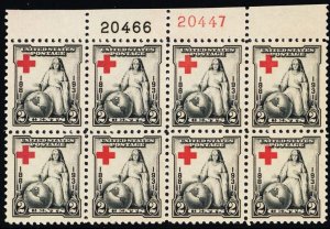 702, MNH 2¢ Red Color Shifted Up & to the Left PB of 8 Error - Stuart Katz