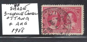 Canada # 98 VF USED SOCKED-ON-NOSE 3-CIRCLE CANCEL OTTAWA BS21568