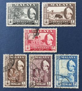 MALAYA 1957 TRENGGANU Sultan Ismail Definitive Stamps 2V Mint & 4V Used M4696