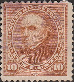 # 283a Orange Brown Used Daniel Webster Vert. Wmk.