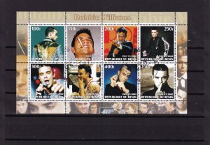 G010 Benin Musician Singer Robbie Williams minisheet cinderella? CTO