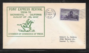 #950 on PONY EXPRESS 87th ANNIVERSARY AUG/27/1947 (A1322)