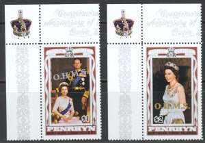 Penrhyn Island Sc# O14-O15 MNH 1978 $1-$2 QEII Officials