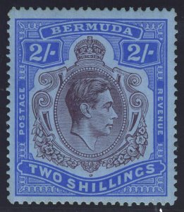 Bermuda 1941 KGVI 2s deep purple & ultramarine/grey-blue (p14¼-CH) MLH. SG 116b.