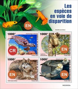 NIGER - 2022 - Endangered Species - Perf 4v Sheet- Mint Never Hinged