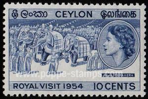 Ceylon, Sc , SG 434 Mint, Hinged - 1954 10c.  - Processio...