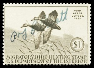 Scott RW7 1940 $1.00 Federal Duck Stamp Used Fine Cat $50