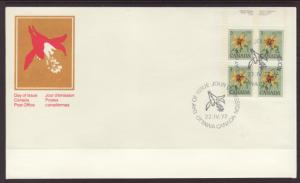 Canada Flower 1977 P/B Canada Post U/A FDC BIN