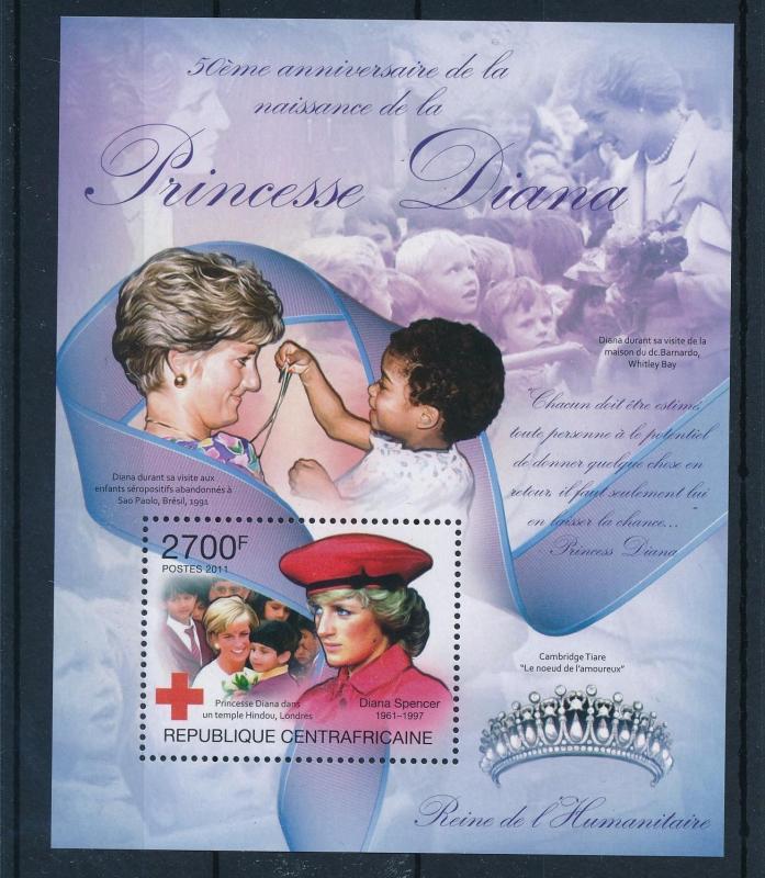 [48709] Central African Republic 2011 Princess Diana Red Cross MNH Sheet