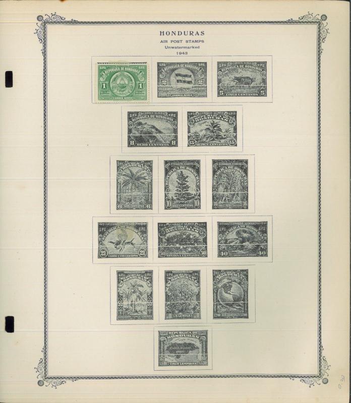 1865-1956 Honduras Mint & Used Postage Stamp Collection Album Pages Value $390