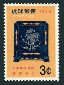 RyuKyu 182 block/4, MNH. Michel 211. Philatelic Week 1969. Ink Slab Screen.