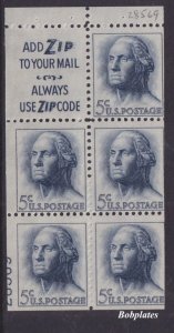 BOBPLATES #1213c Washington Booklet Slogan 3 Lower Left 28569 40% MNH DCV=$60