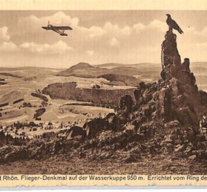 GERMANY Aviation Postcard GLIDER Gersfeld c1927 Rhön Wasserkuppe {samwells}PG12