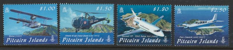 Pitcairn Islands Scott 692-695! Planes! Complete Set! MNH!