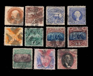 MOMEN: US STAMPS #112-122 COMPLETE PICTORIAL SET USED LOT #93510*