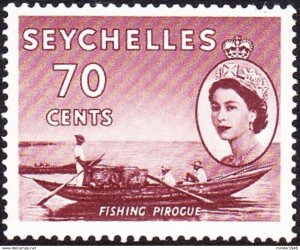 SEYCHELLES 1956 QEII 70c Purple-Brown SG183c MH