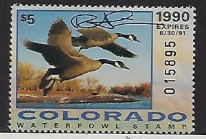 CO- 1 Catalog # CO state duck Stamp Artist Signed Robert Steiner Canada Geese