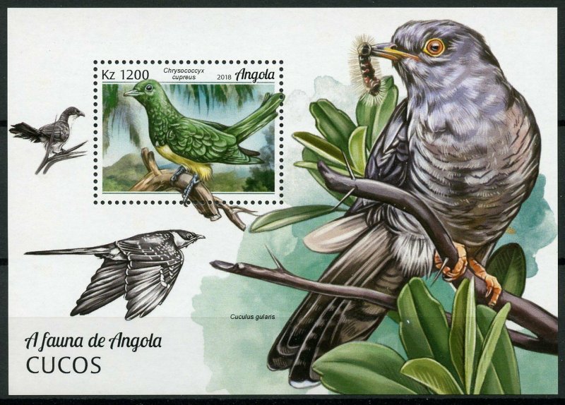 Angola 2018 MNH Cuckoos Cuckoo 1v M/S Birds Stamps