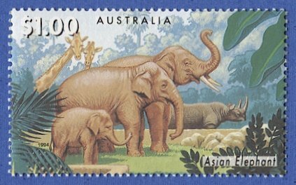 AUSTRALIA  1994 Sc 1389  $1 Endangered Elephants Mint NH VF