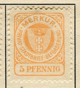 GERMANY; DANZIG 1897 classic Local Privat Post issue Mint hinged value, 5pf