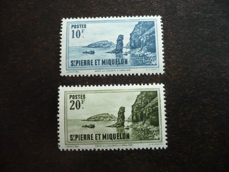 Stamps-St. Pierre Miquelon-Scott#203-204 -Mint Never Hinged Part Set of 2 Stamps